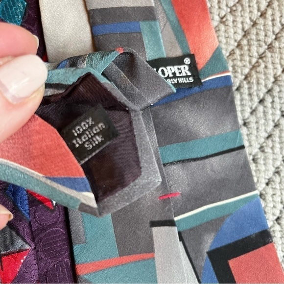 THREE Don Loper Vintage Ties Polyester Floral 100% Silk Abstract Geo Print - Picture 8 of 11